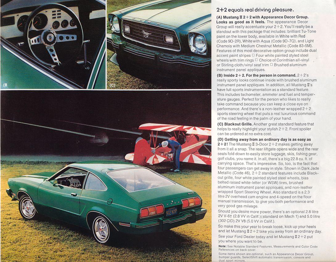 1978 Ford Mustang II Brochure Page 2